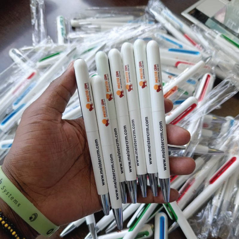 Colored corporate branded pens