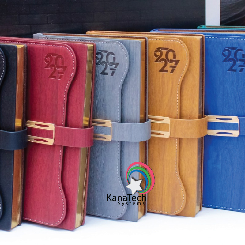 A5 Diaries 2027 2 Kshs&Nbsp;1,800.00 A5 diaries 2027 available in blue, black, wooden, green and grey, ideal for branded corporate gifts, staff gifts and client giveaways in kenya.