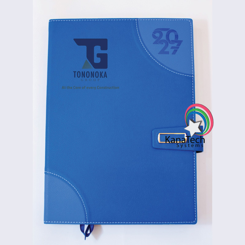 Branded A4 Diaries 2027 1 Kshs&Nbsp;2,200.00 Branded a4 diaries 2027 in black and blue, customised with your company logo for corporate gifts, staff appreciation and client giveaways in kenya.