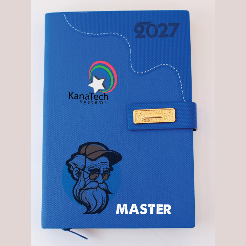 Branded B5 Diaries 2027 1 Kshs&Nbsp;1,800.00 Branded b5 diaries 2027 in black and blue, customised with your company logo for corporate gifts, staff appreciation and client giveaways in kenya.