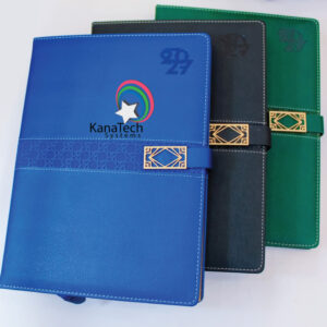 Home 8 Quality a4 diaries 2027 in green, black and blue, ideal for branded corporate gifts, staff gifts, client giveaways and business use in kenya.