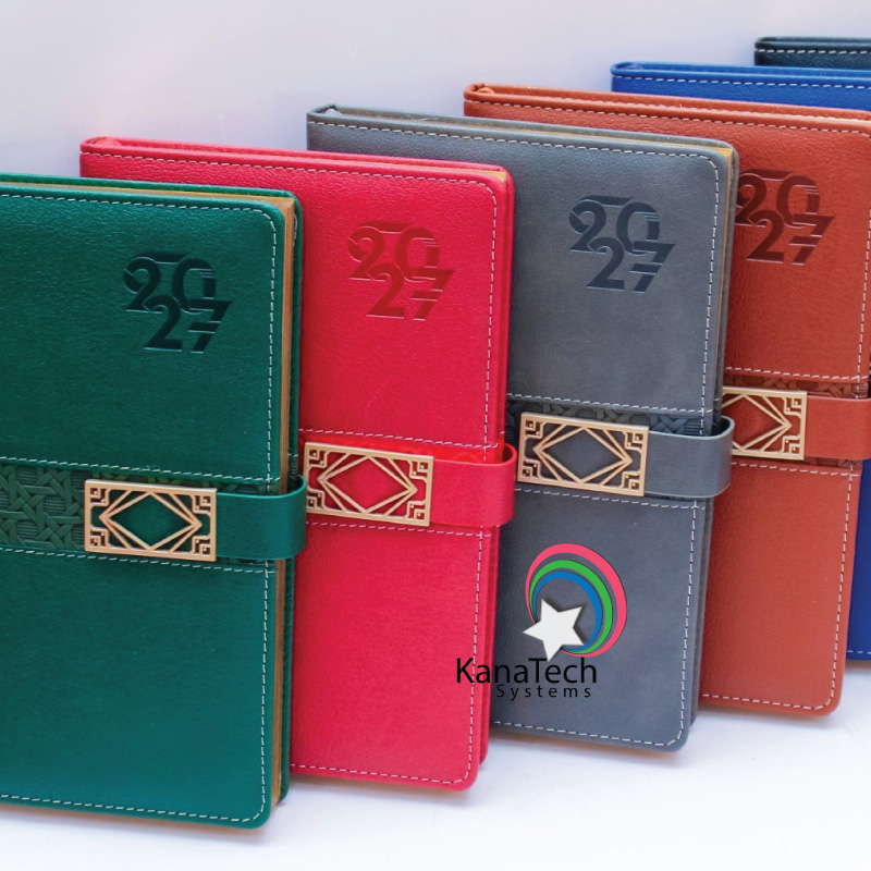 Quality A5 Diaries 2027 2 Kshs&Nbsp;1,800.00 Quality a5 diaries 2027 available in grey, red, brown, blue, green and black, ideal for branded corporate gifts and client giveaways in kenya.